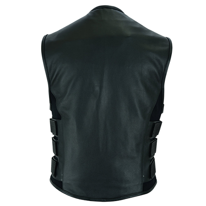 Club Approved Back Panel SWAT Leather Vest