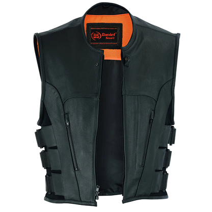 Men’s Premium Cowhide Tactical SWAT Style Biker Vest