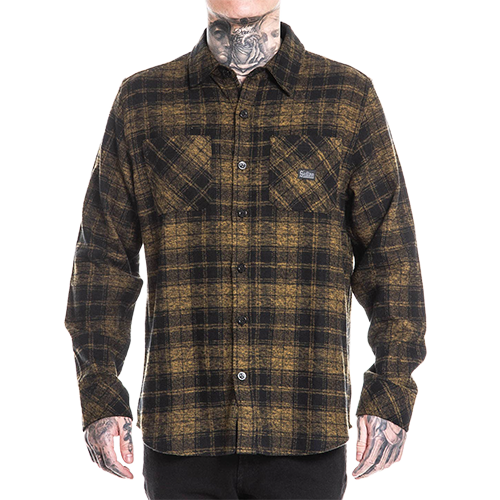 Men’s Sullen Stratton Flannel in mustard and black plaid