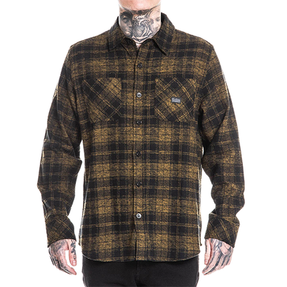 Men’s Sullen Stratton Flannel in mustard and black plaid