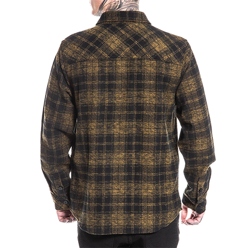 Men’s Sullen Stratton Flannel in mustard and black plaid