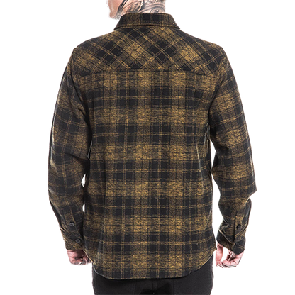 Men’s Sullen Stratton Flannel in mustard and black plaid
