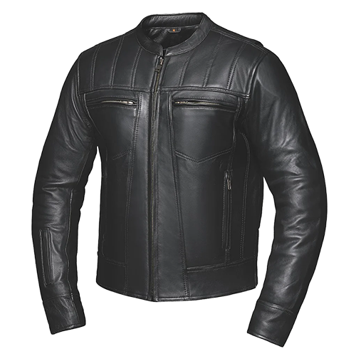 Men’s Thunderhead Leather Jacket in black cowhide with vented design