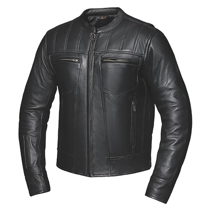 Men’s Thunderhead Leather Jacket in black cowhide with vented design