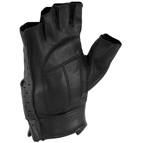 Leather Motorcycle Riding Gloves With Gel Palm