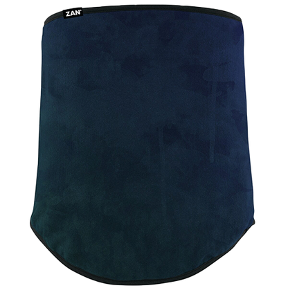 A dark-colored neck gaiter with a textured pattern, branded with 'ZAN' at the top.