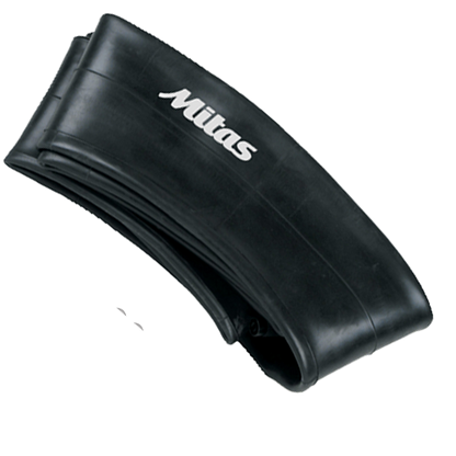 Mitas 16-inch motorcycle inner tube with TR-6 oval-base metal valve.