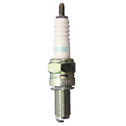 NGK CR9E standard spark plug with nickel alloy electrode and threaded stud terminal