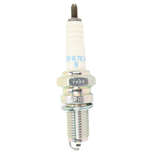 NGK DPR7EA-9 standard spark plug with threaded stud terminal and nickel alloy electrode