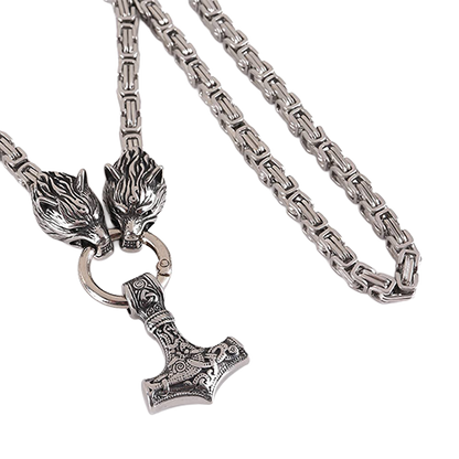 Heavy stainless steel Norse necklace inspired by Viking mythology.