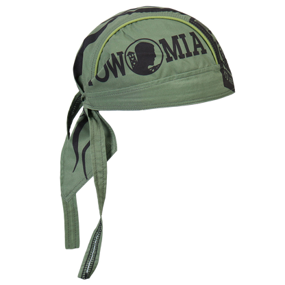 Motorcycle Headwrap With POW MIA Design Side View