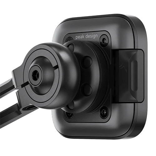 A compact motorcycle phone holder designed for brake or clutch mount installation