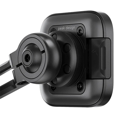 A compact motorcycle phone holder designed for brake or clutch mount installation