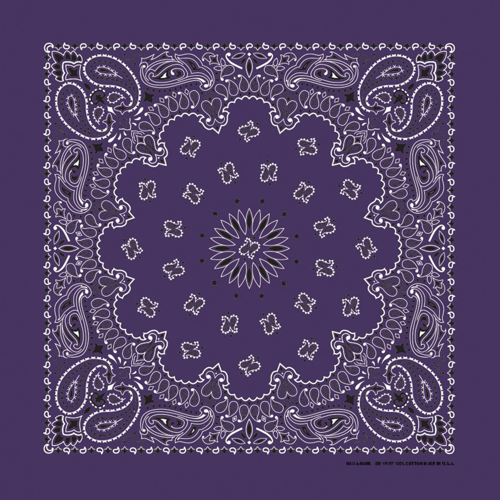 Plum Paisley Bandana 22x22 Inches