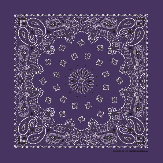 Plum Paisley Bandana 22x22 Inches