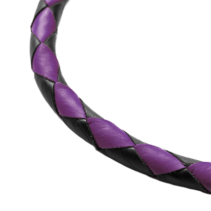 Braided Leather Whip – Purple & Black Color Combo