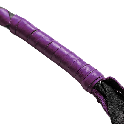 Purple & Black Leather Get Back Whip – Hand-Braided Design