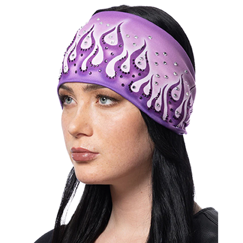 Purple Flame Design Biker Bandana