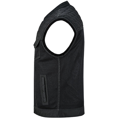Men’s Mesh Riding Vest With YKK Zipper And Snap Placket