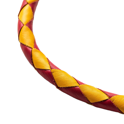 Braided Leather Whip – Red & Gold Color Combo