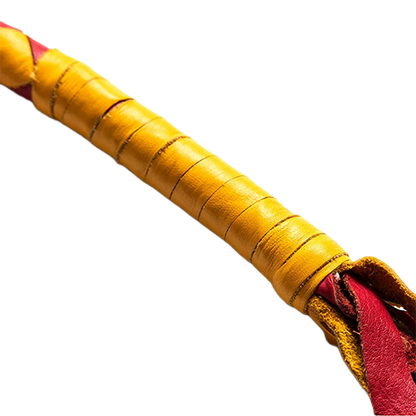 Red & Gold Leather Get Back Whip – Hand-Braided Genuine Leather