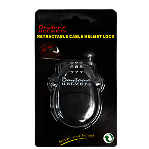 Daytona Helmets retractable cable helmet lock on packaging