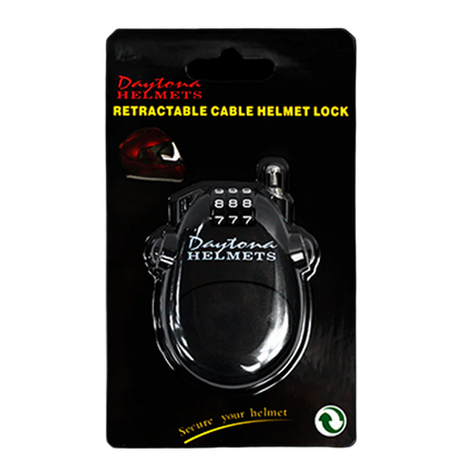 Daytona Helmets retractable cable helmet lock on packaging