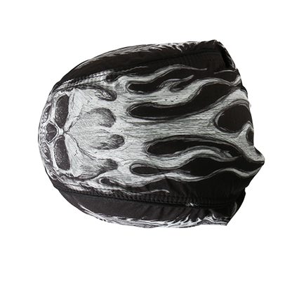 Black And White Skull Biker Headwrap