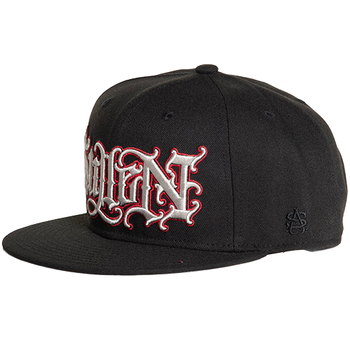 Rocka Snapback Hat With Silver And Red Embroidery