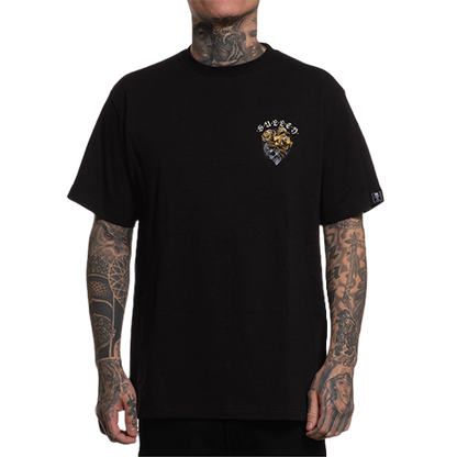 Sullen Rose Gold Black Cotton T Shirt Front View