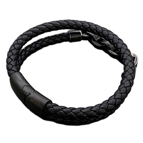 Double-Layer Leather Chain Bracelet 🖤⛓️