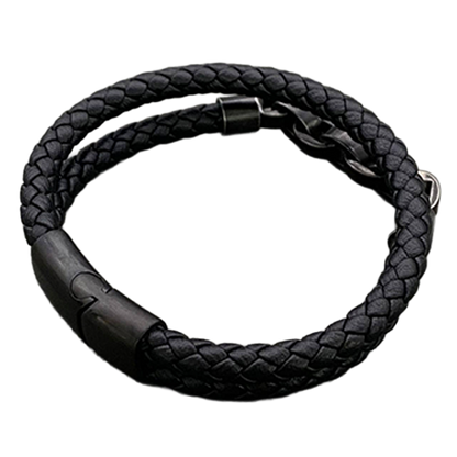 Double-Layer Leather Chain Bracelet 🖤⛓️