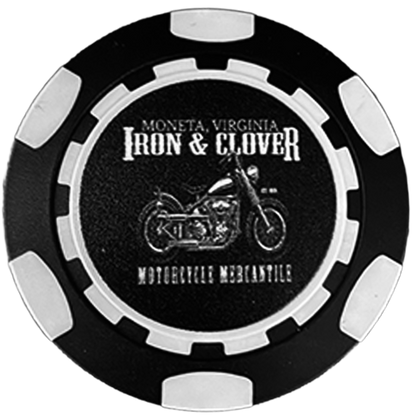 Iron & Clover Motorcycle Mercantile Ceramic Clay Poker Chip ♠️🖤