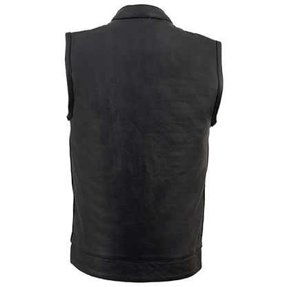 Kid’s Open Neck Club Style Leather Vest – Black 🖤🔥