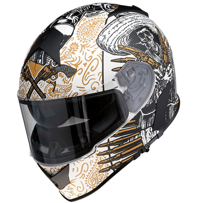 Z1R Warrant Sombrero Helmet – White/Gold 🪖⚡