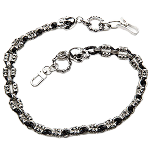 27" Dual Braided Leather Wallet Chain 🐍