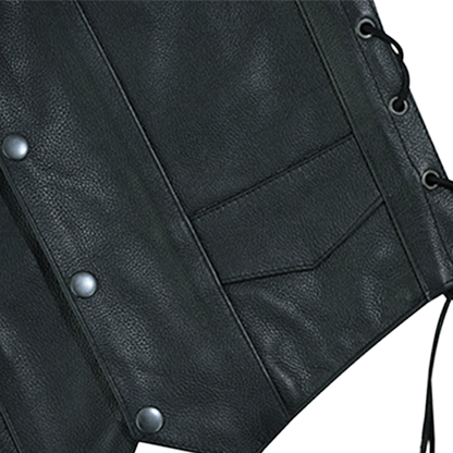 Kids Side Lace Leather Vest 🖤🔥