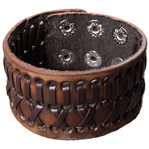 Laced Distressed Wide Bracelet