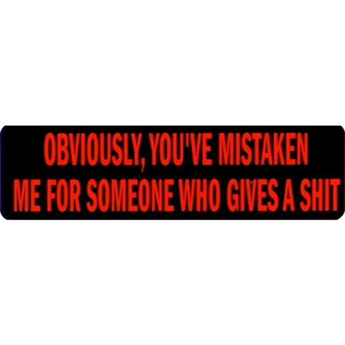 OBVIOUSLY YOU'VE MISTAKEN ME Helmet Sticker