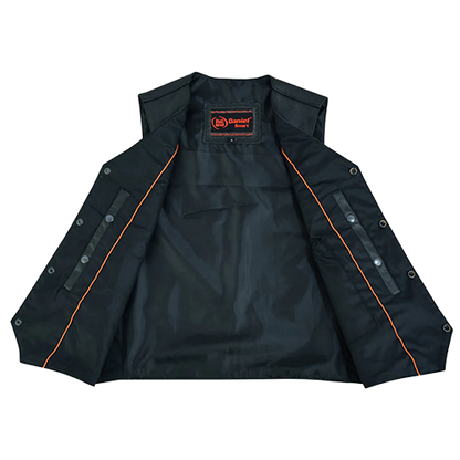 Traditional Single Back Panel Concealed Carry Vest in Black 🖤🏍️