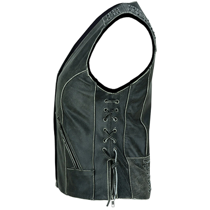 Grommet & Lacing Concealment Vest in Rub Off Gray ⚙️🖤