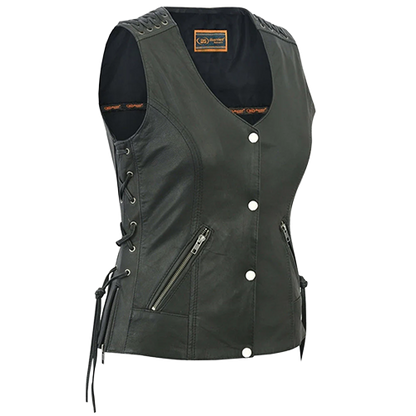 Grommet & Lacing Concealment Vest – Black ⚙️🖤