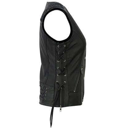 Grommet & Lacing Concealment Vest – Black ⚙️🖤