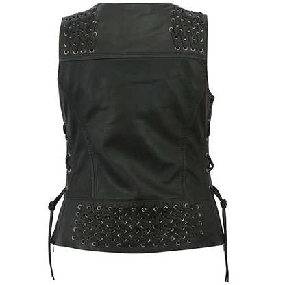 Grommet & Lacing Concealment Vest – Black ⚙️🖤