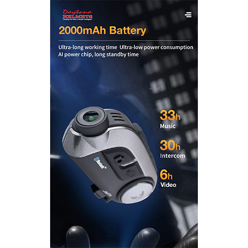 Daytona Helmets 4 Rider Intercom with HD Camera Bluetooth System