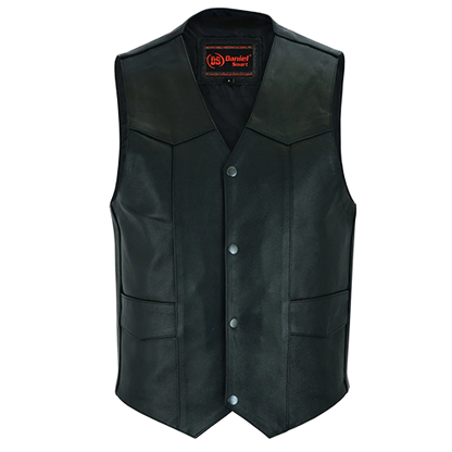 Traditional Single Back Panel Concealed Carry Vest in Black 🖤🏍️