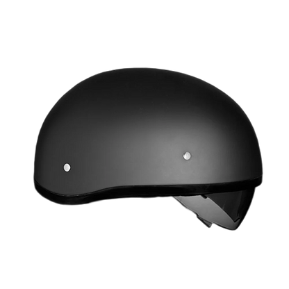 Daytona Skull Cap with Inner Shield in Dull Black 🖤💀
