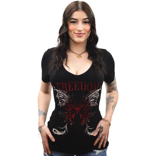 Women's Freedom Wings V-Neck Tee