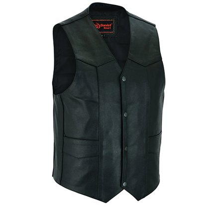 Traditional Single Back Panel Concealed Carry Vest in Black 🖤🏍️