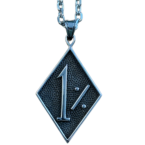 1% Large Pendant Necklace – Stainless Steel 💀🖕